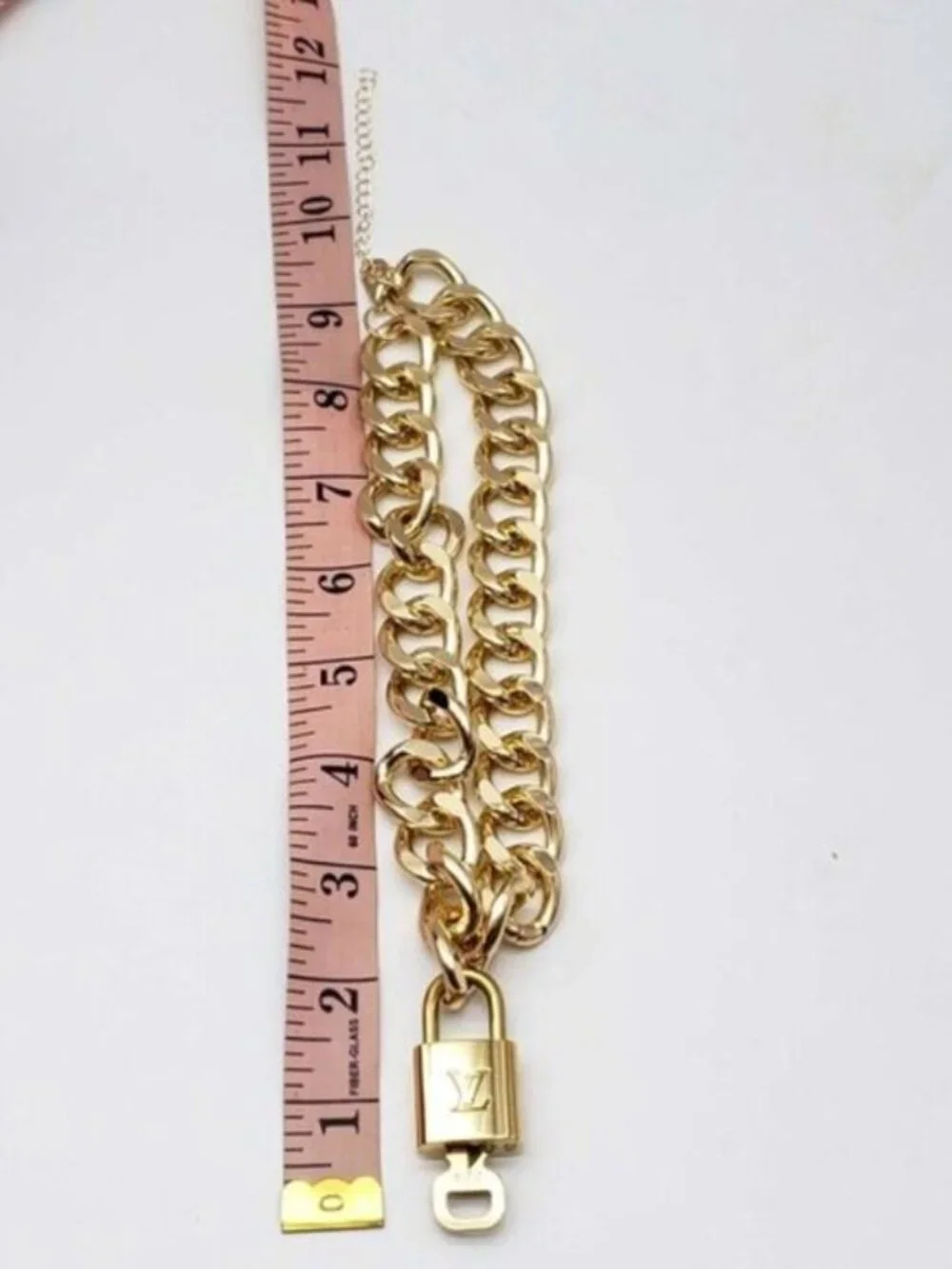 Gold-Plated Necklace with Authentic Louis Vuitton Padlock